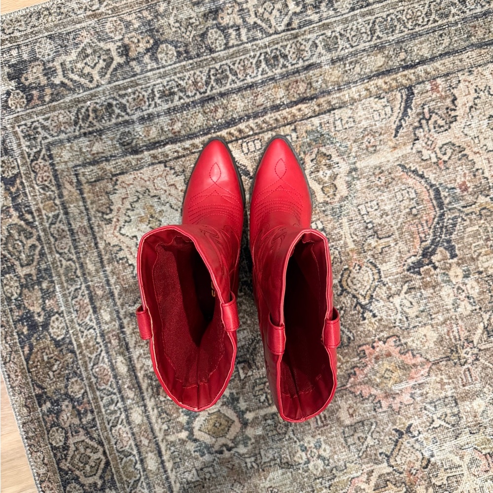 Soda Red Heeled Cowboy Boots - Picture 4 of 5